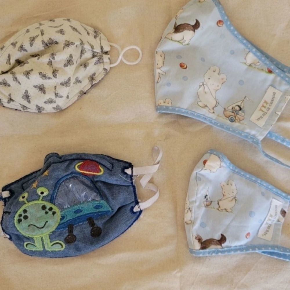Adorable little boy & matching brother face masks bundle